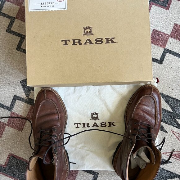 Trask Reserve Elkhorn Bison Leather Boots Men's 9.5 - Picture 2 of 9